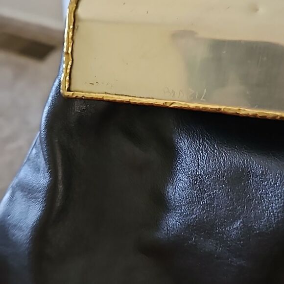 Copa Collection's vintage one of a kind crossbody black and brass handbag. - Picture 5 of 12